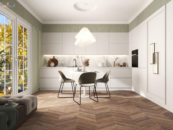 Armário de cozinha etíope Conjunto de mobiliário moderno de madeira para casa Design com cor personalizada