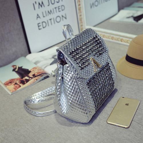 PUBackpacks for college students custom Silver wholesale mochilas para laptop