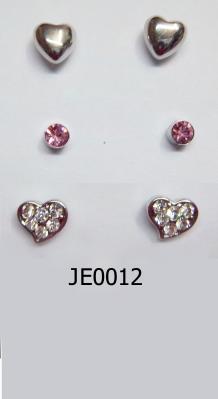 heart stud earring set