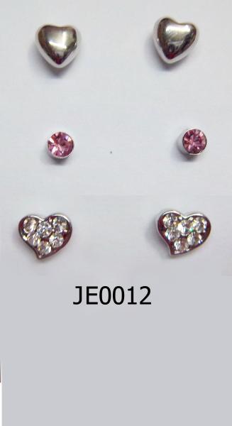 heart stud earring set