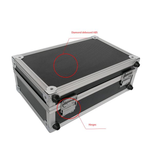 Облегченный небольшой алюминиевый материал ABS черноты случая инструмента и алюминиевая рамка