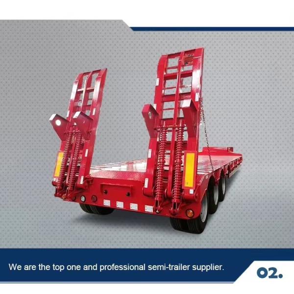 Grade Heavy Duty Low Bed Container House Chassis Frame Unpowered Flat Trailer with 1