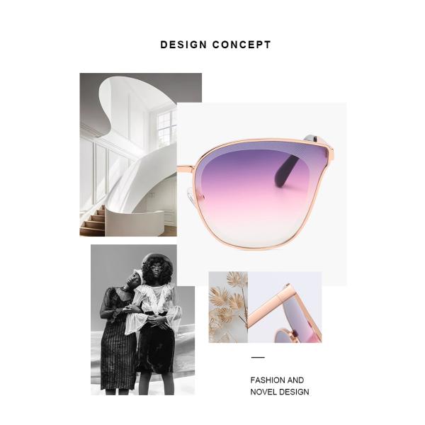 Womens Cat Eye Metal Frame Sunglasses Mirrored Tint Lenses CE