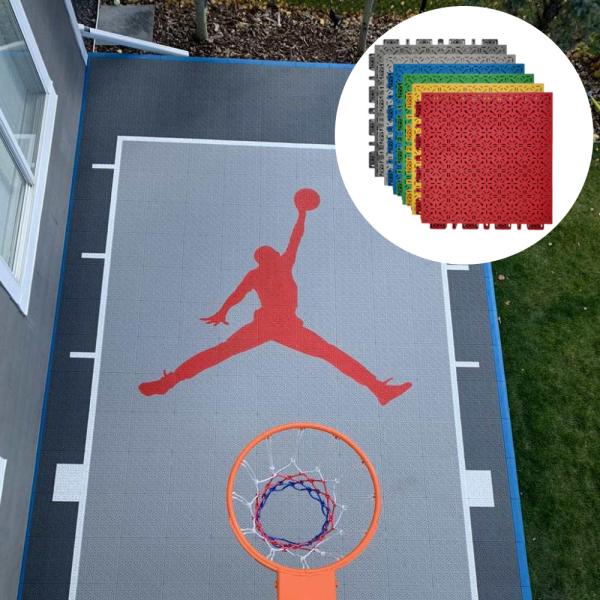 Mobile Diy Logo Outdoor Basquetebol Pickleball Court Interlocking Esportes piso esteira telha