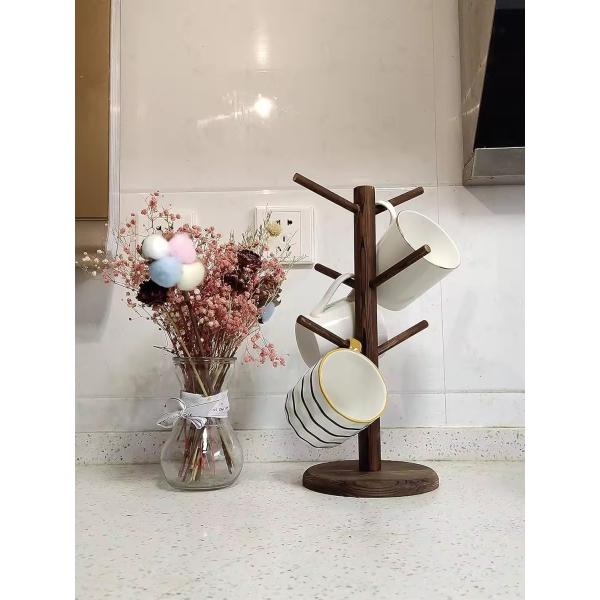 Échafaudage en bois à 6 crochets, comptoir à barres de café