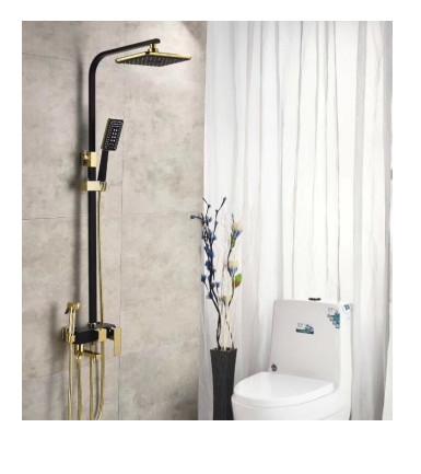Smart Exposed Adjustable Rain Shower Bathroom Thermostatic Control Brass