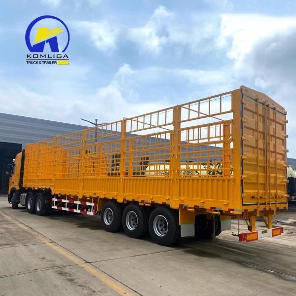 One Piece 1m *0.5m*0.5m Tool Box 3 Axle Fence Cargo Semi Trailer for Africa