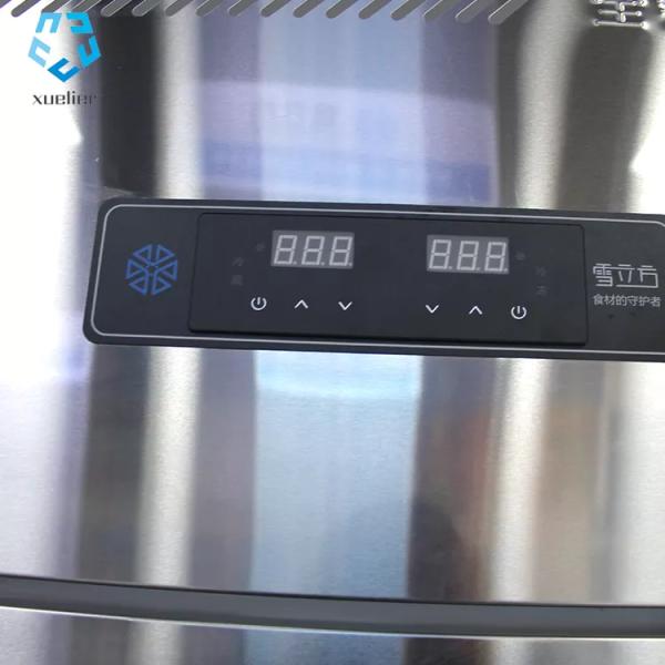 Commercial Glass Door Refrigerator Stainless Steel Upright Display Freezer