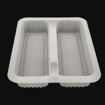 Customizable 2 Divider PP Tray for Frozen Dumplings Microwave-Safe and Frozen Safe Packaging