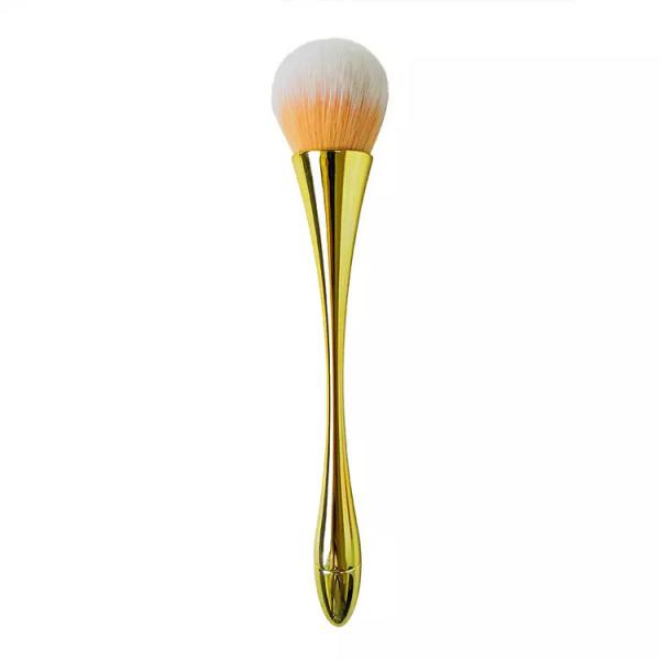 Single Slim Waist Face Powder Makeup Brush Soft Hair Gold Color