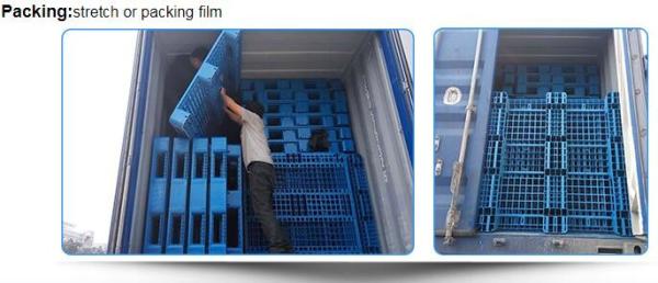 Light weight one time plastic pallets for transport and storage, Heavy duty cross bottom plastic pallet with 6 runners