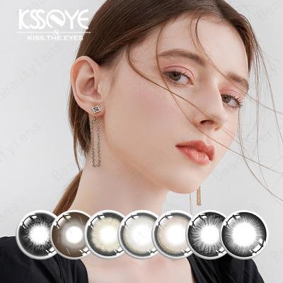 OEM Cosmetic Tinted Circle Black Pupil Contact Lenses 3 Tone For Dark Eyes