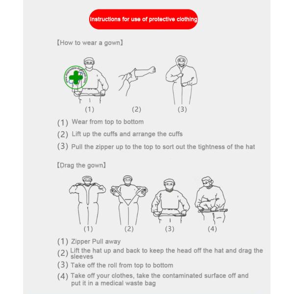 Disposable epidemic prevention supplies medical protective clothing isolation clothing conjoined hooded whole body