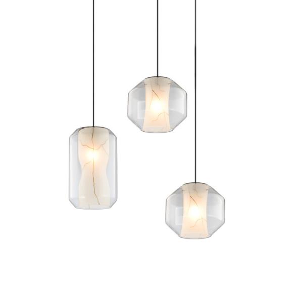 Modern Dining Room 20*33cm / 25*20cm Adjustable Glass Pendant Light