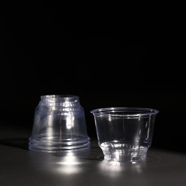 水晶透明の使い捨てプラスチックPETカップ ドーム/フラット蓋付き