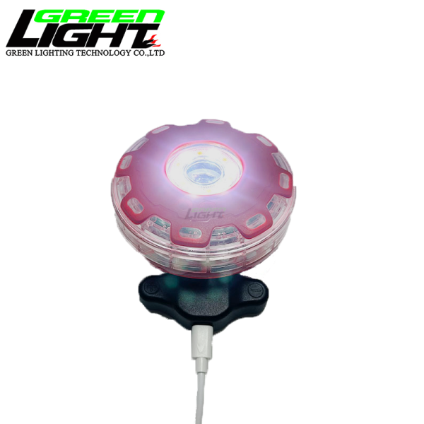 LED Warning Light designed for high visibility up to 1600 meters underwater with rechargeable battery and multiple colors