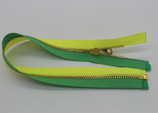 Open End Coats All Purpose Zipper 5# / 8# , Yellow Green Tape Coats Invisible Zipper