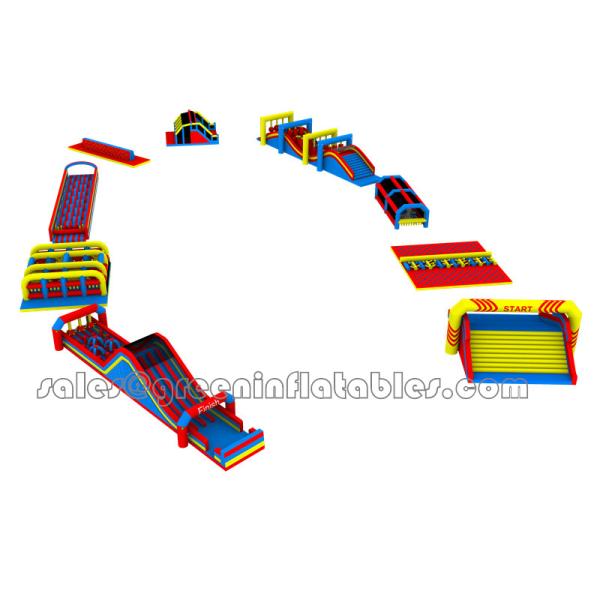 Best Lead Free Pvc Tarpaulin Material Custom Inflatable Obstacle Course Equipment Trampoline Amusement Theme Park