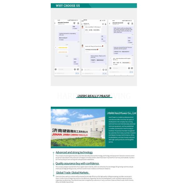 HRC 55 de alta calidad de carburo sólido de 2 flautas de fondo plano de la fábrica de venta para el procesamiento de aluminio CNC corte de fresado OEM ODM