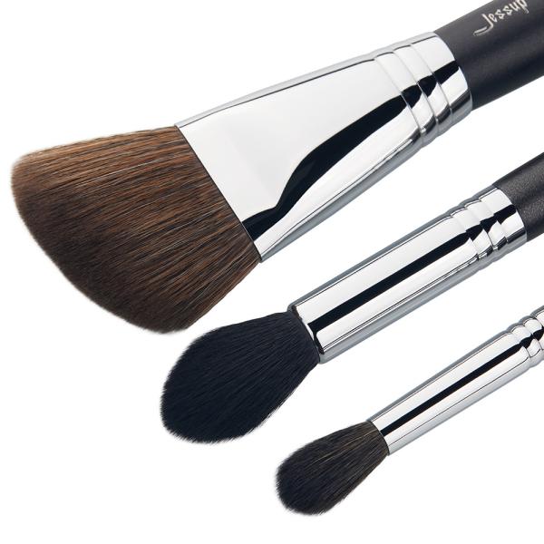 Jessup 3pcs Antibacterial Makeup Brushes T305 Copper Ferrule