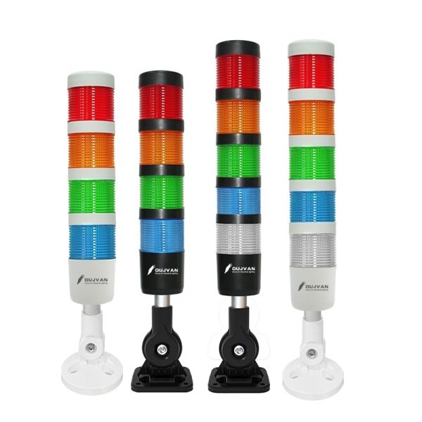 0.3kg Luces Apiladas en Torre de 5 Capas con Destellos y Zumbador Incorporado, Sin Atenuador y con Soporte