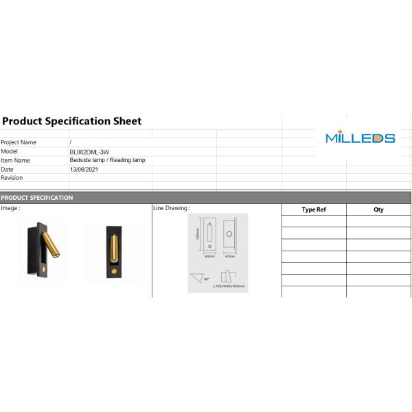 3WLED wall built-in folding wall light villa bedroom eye protection light