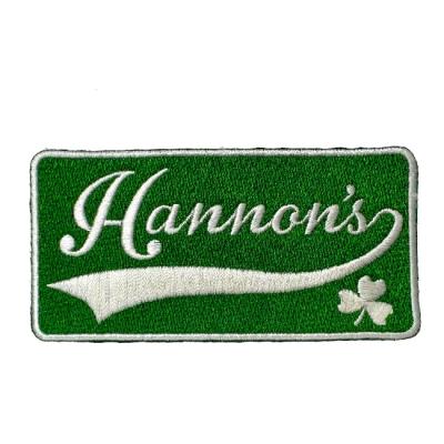Polyester Threads Embroidery Logo Patches Merrow Border Clothing Embroidery Patches