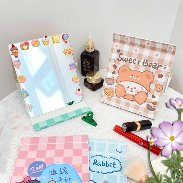 Extra LOGO Yes Heart Shaped Travel Cosmetic Small With Logo Mirror For Easy Touch-Ups