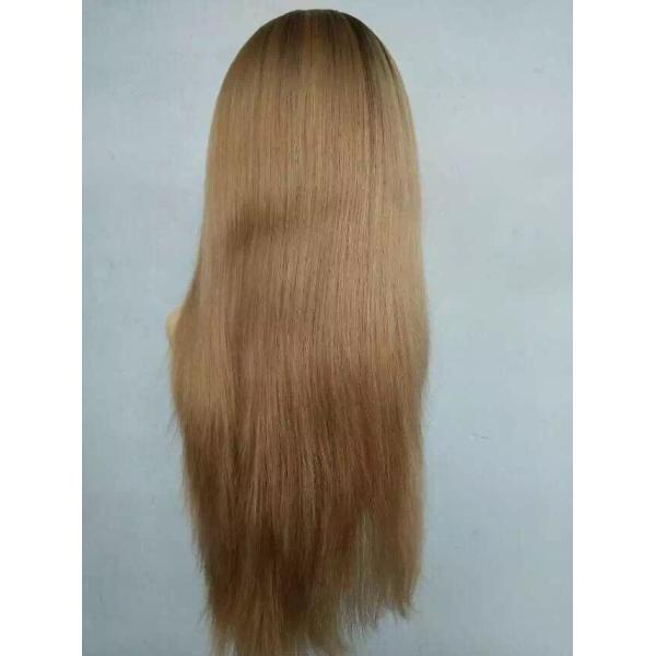8A I6 inch Straight Style Dark Root Big Layer Brazilian Human Hair Wig