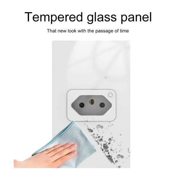 Brazil 4x2in WiFi 2.4GHz Smart Wiring Devices Touch Switch Socket Combo 240V