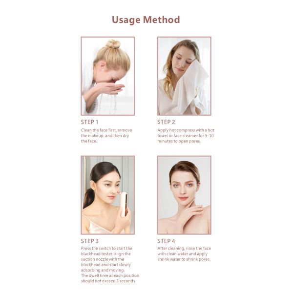 Mini Vacuum Blackhead Remover Pore Cleaner Deeply Extracts Dirt And Oil From Pores Helps Improve Enlarged Pores