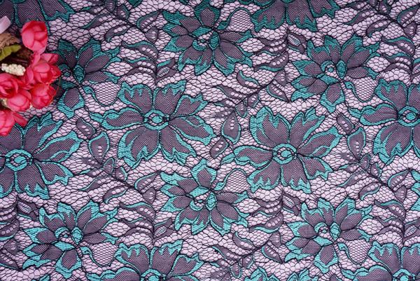 French Lace Fabric  Eyelash Cord Lace Fabric  fashion Black lace