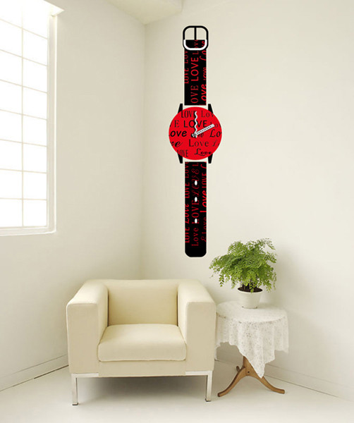 25A014 Beautiful Watch Design 500*500mm Vinyl Wall Sticker Clock for Home Wall Decor