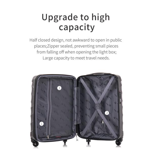 Flexible 3 Piece Luggage Set Hard Shell 45-105 Litres Capacity