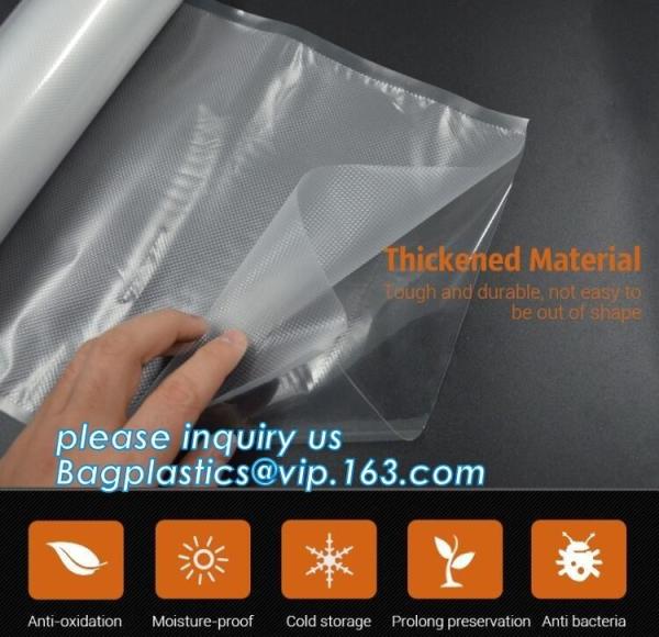 Embossing Resealable Vacuum Food Bags For Household Eco- friendly Texture Vacuum Food Storage Plastic Bag Rolls Moisture