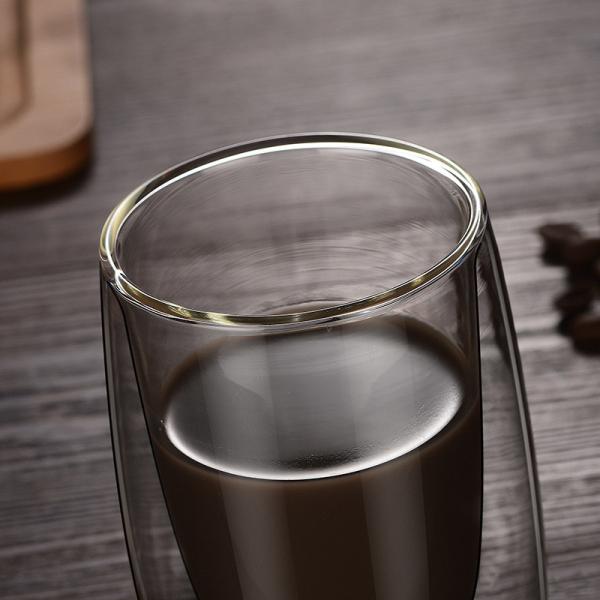 Insulated 180ml / 250ml Glass Cup , Heat Resistant Double Wall Coffee Cups