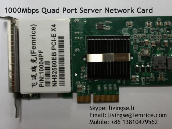 1Gbps 4 ports Ethernet fiber optical Server network adapter, SFP Slot