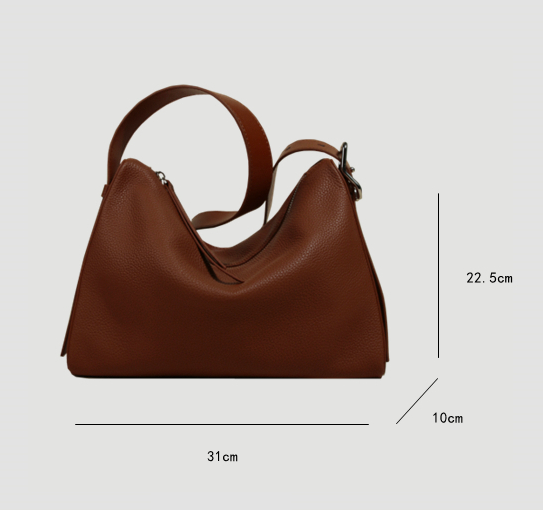 Head Layer Cowhide Female Crossbody Bag 10cm 22.5cm Soft Leather Messenger Bag