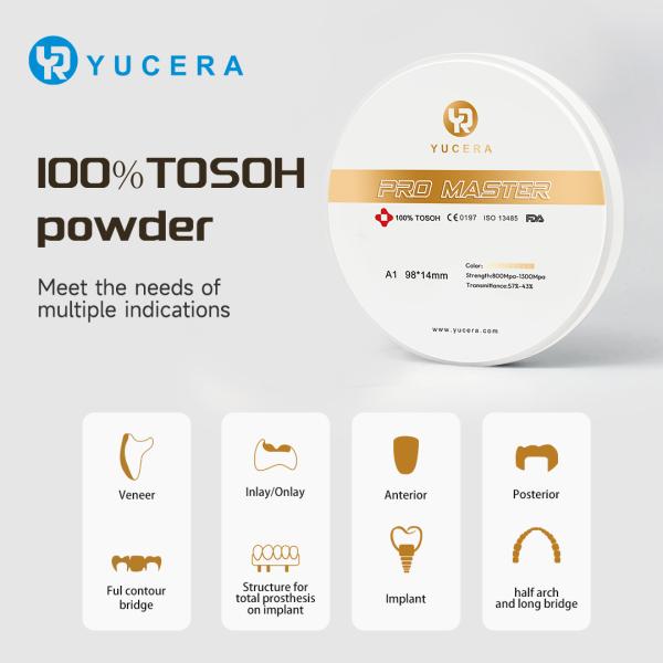 Yucera Factory Direct Dental Zirconia Block for CAD CAM Milling Machines