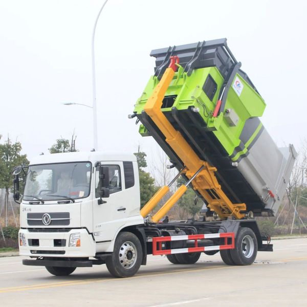 12cbm 14cbm Dongfeng Kingrun Hook Lift Garbage Collection Truck 10ton 15ton