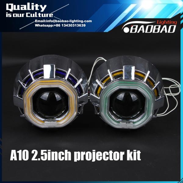 A10S  2.5inch 35w 55w bixenon hid projector lens light with double CCFL Angel eye