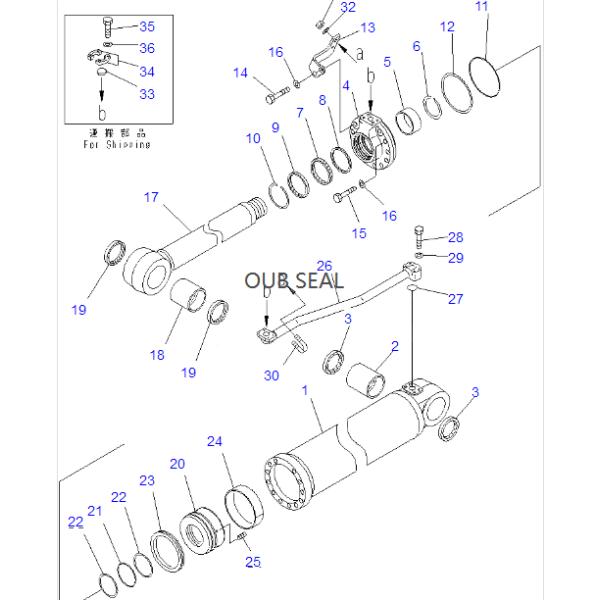 707-99-66670 набор обслуживания для цилиндра подъема потрошителя бульдозеров D155A D155AX-6 KOMATSU