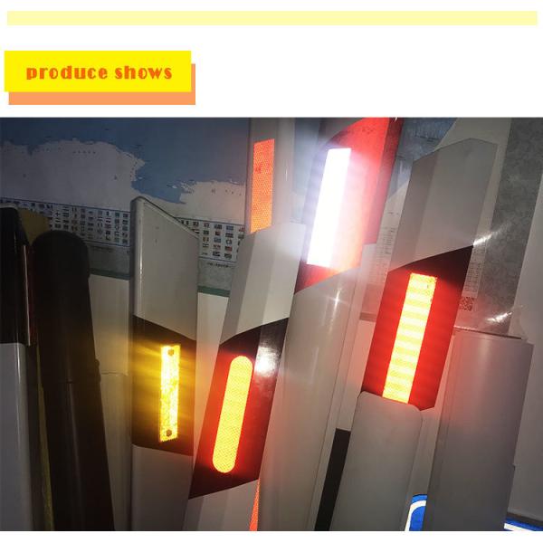 Beijing ROADSAFE PVC Triangle Pole Warning Flexible Reflective traffic guardrail road delineator post LOGO PVC bollard