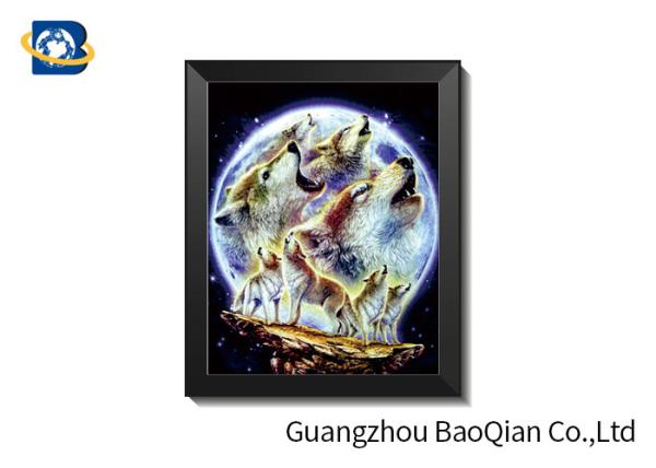 Wolf 3D Animals Images , 3D Animated Pictures Stereograph Printing PVC/MDP Frame