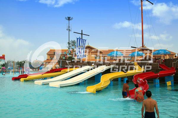 Fiberglass kids residential pool slide for water play / children water slides