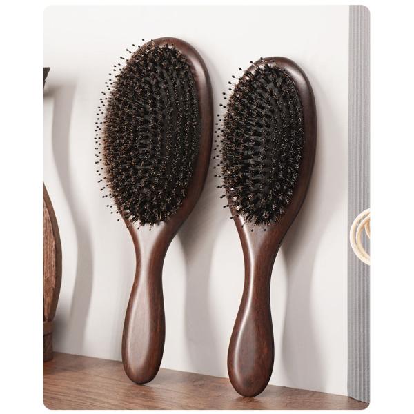 Customized Logo Wooden Square Paddle Hair Brush With 100% Beechwood