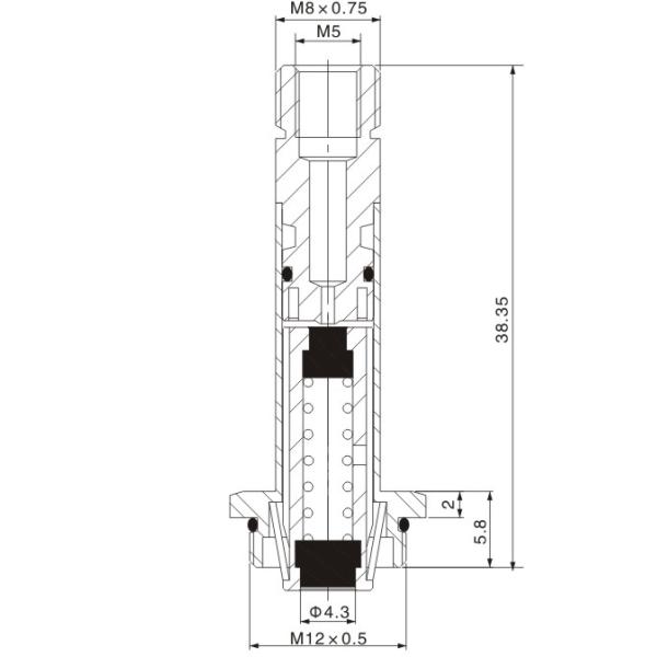 S9 M12 Thread Stainless Steel Tube Pneumatic Solenoid Valve Armature