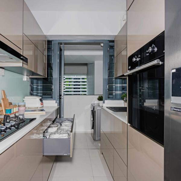 High End Mini Kitchen Cabinet High Gloss Rose Gold Lacquer Small Kitchen Cabinets