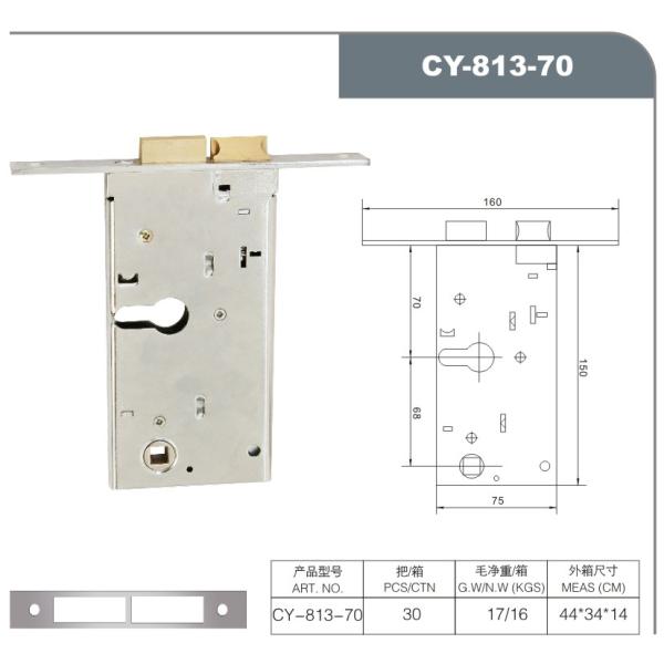 Cerradura de puerta de aluminio sólido SN acabado de superficie montado cerradura de puerta de mortero para puerta de madera