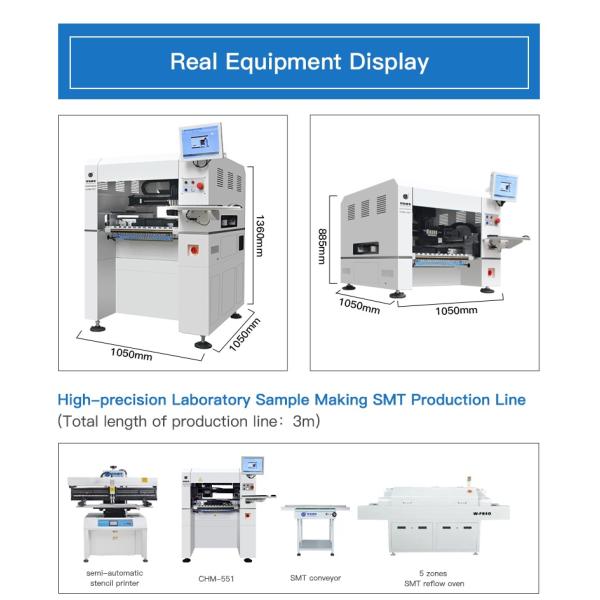 Charmhigh Vertical SMT Pick And Place Machine CHM-551 With 60 Feeders LED Mounting